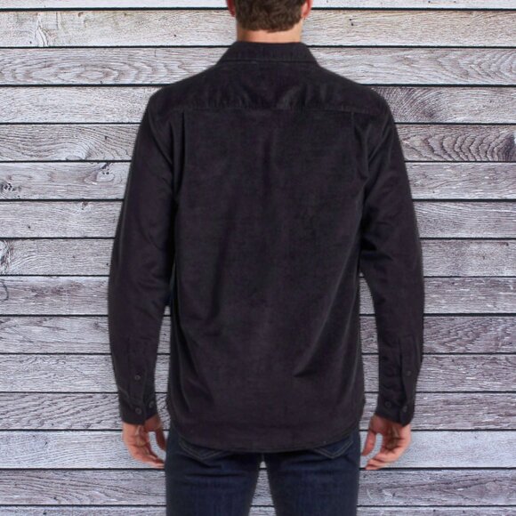 Weatherproof Mens Superfine Corduroy Long Sleeve Button Shirt in Moonless Night - Picture 2 of 8